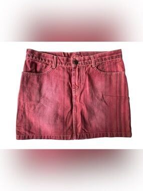 VINTAGE 90S MISS BELLA RED DENIM MINI SKIRT MADE IN BRAZIL SIZE 40 4-6